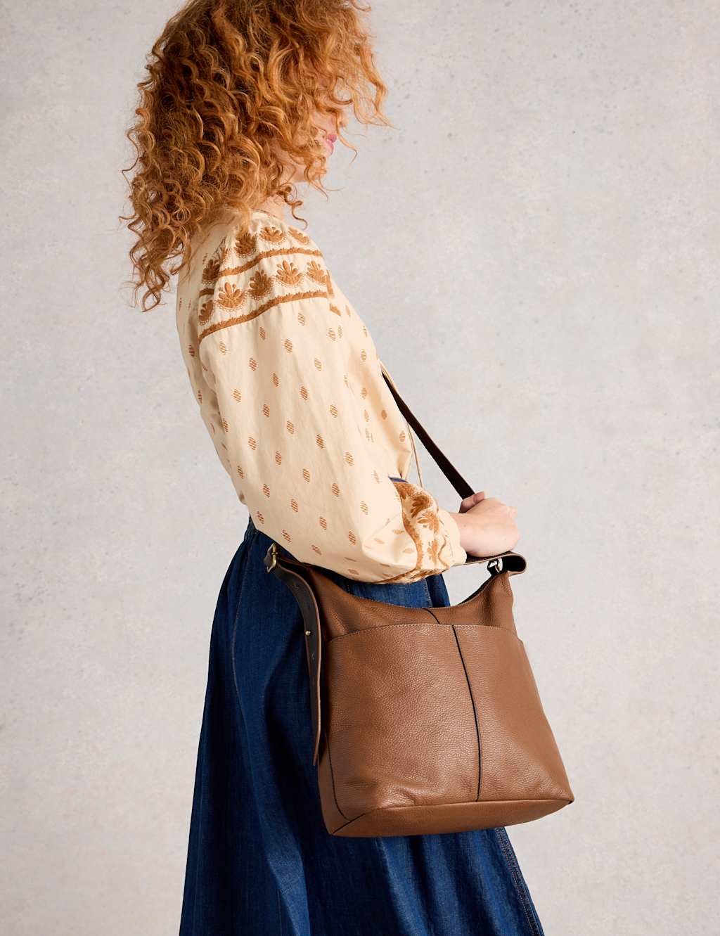 White Stuff Women's Leather Cross Body Bag - Tan - Available at M&S