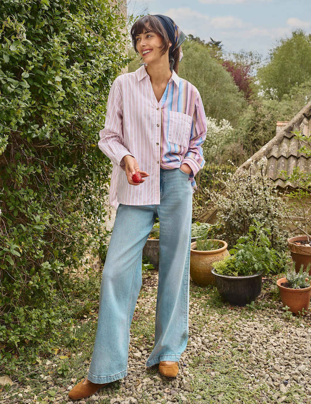 White Stuff Women's Mid Rise Wide Leg Jeans - 18 - Denim - Available at M&S