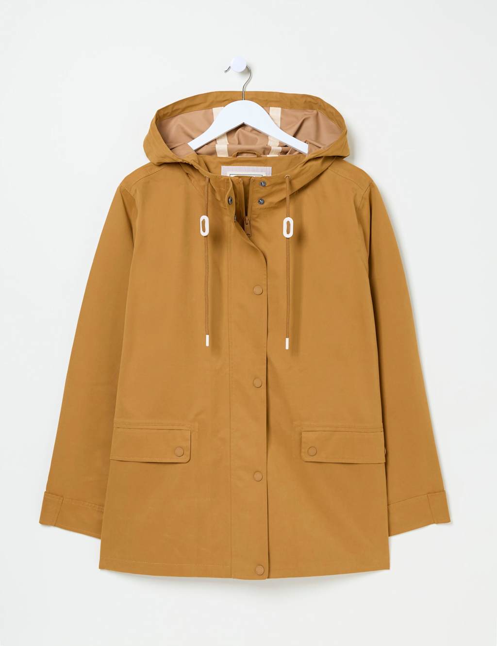 Cotton Blend Hooded Raincoat
