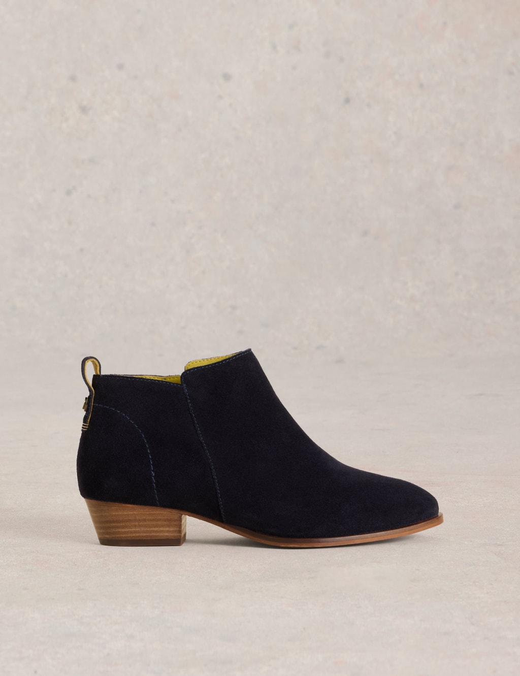 Wide Fit Suede Block Heel Ankle Boots