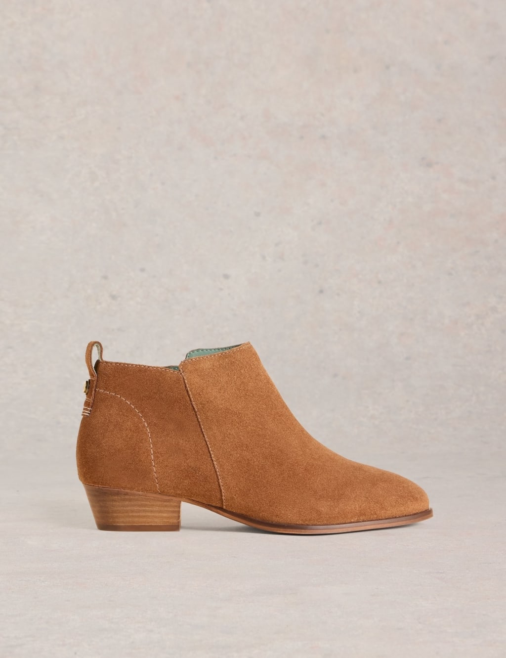 Wide Fit Suede Block Heel Ankle Boots