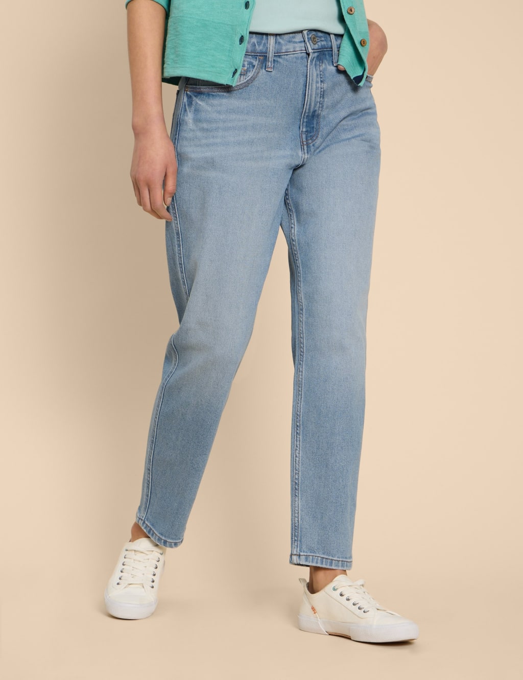 Freya Mid Rise Straight Leg Jeans