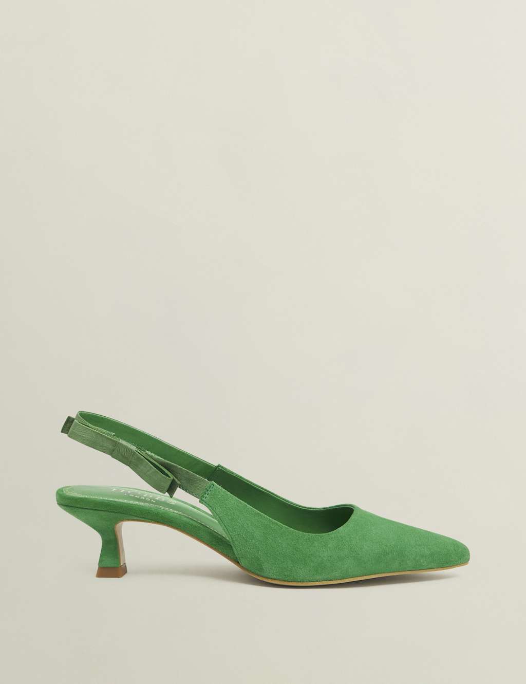Suede Kitten Heel Pointed Slingback Shoes