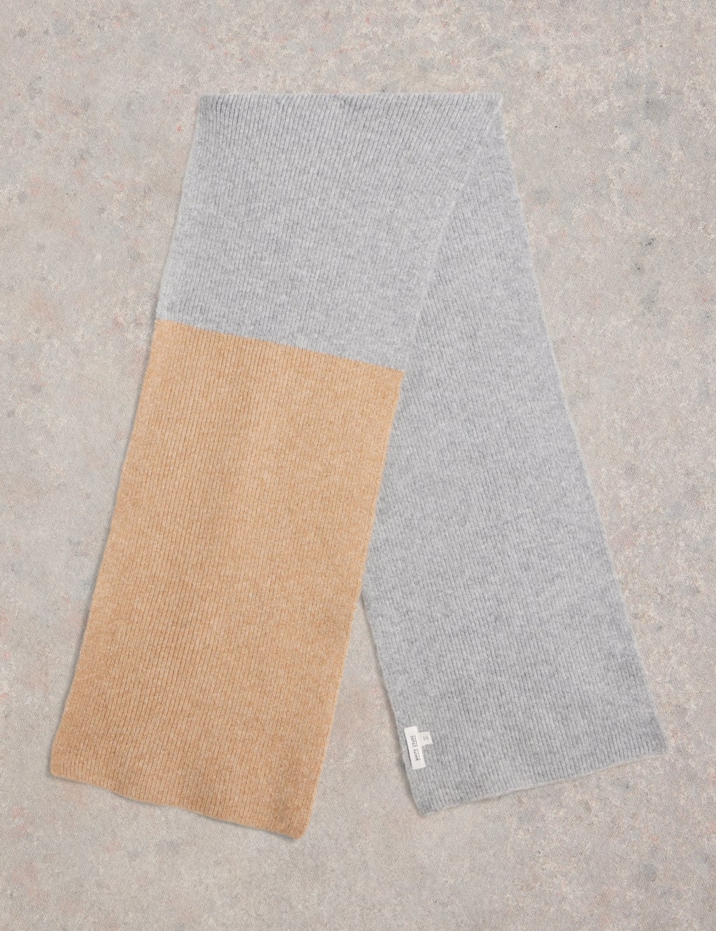 Ribbed Knit Colour Block Scarf
