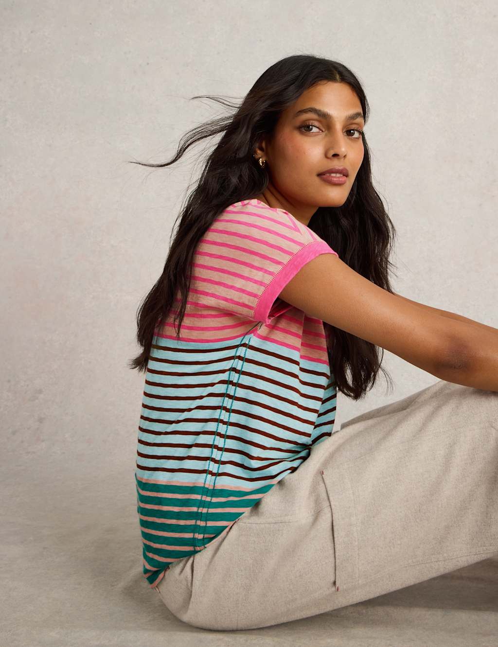 Pure Cotton Striped T-Shirt