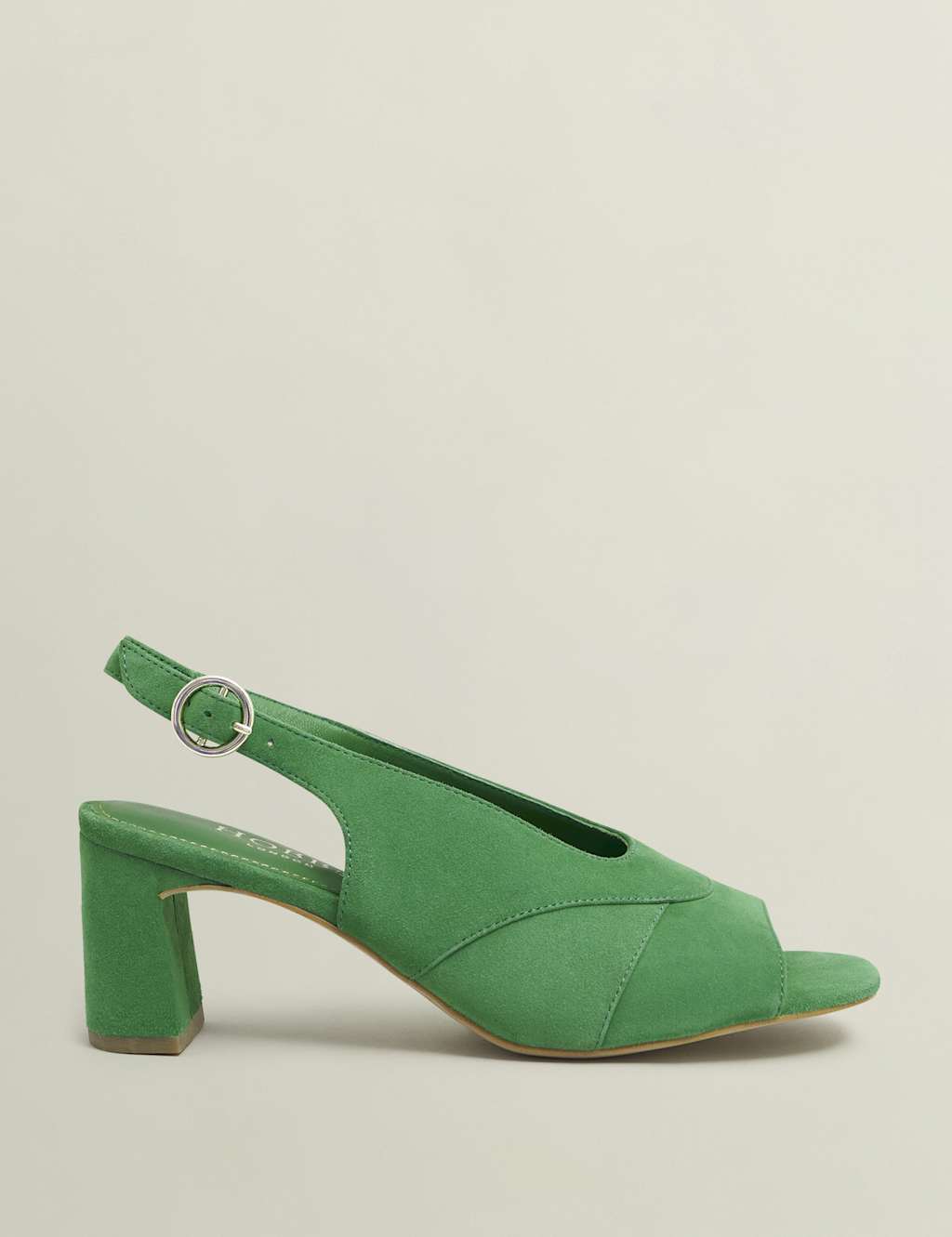 Suede Block Heel Slingback Open Toe Sandals