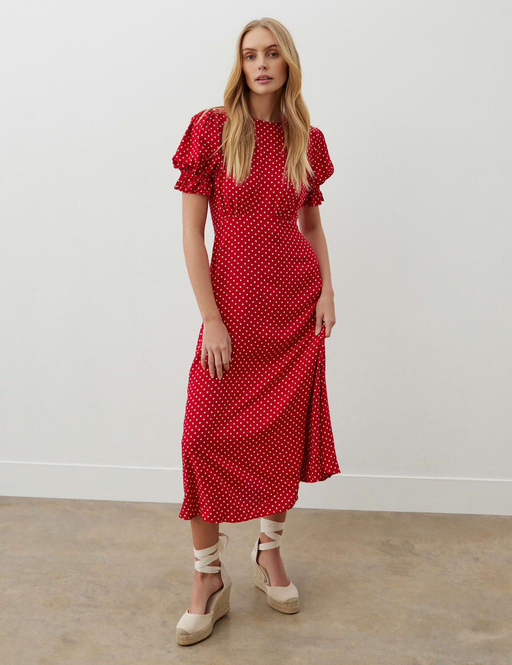 Polka Dot Midi Tea Dress