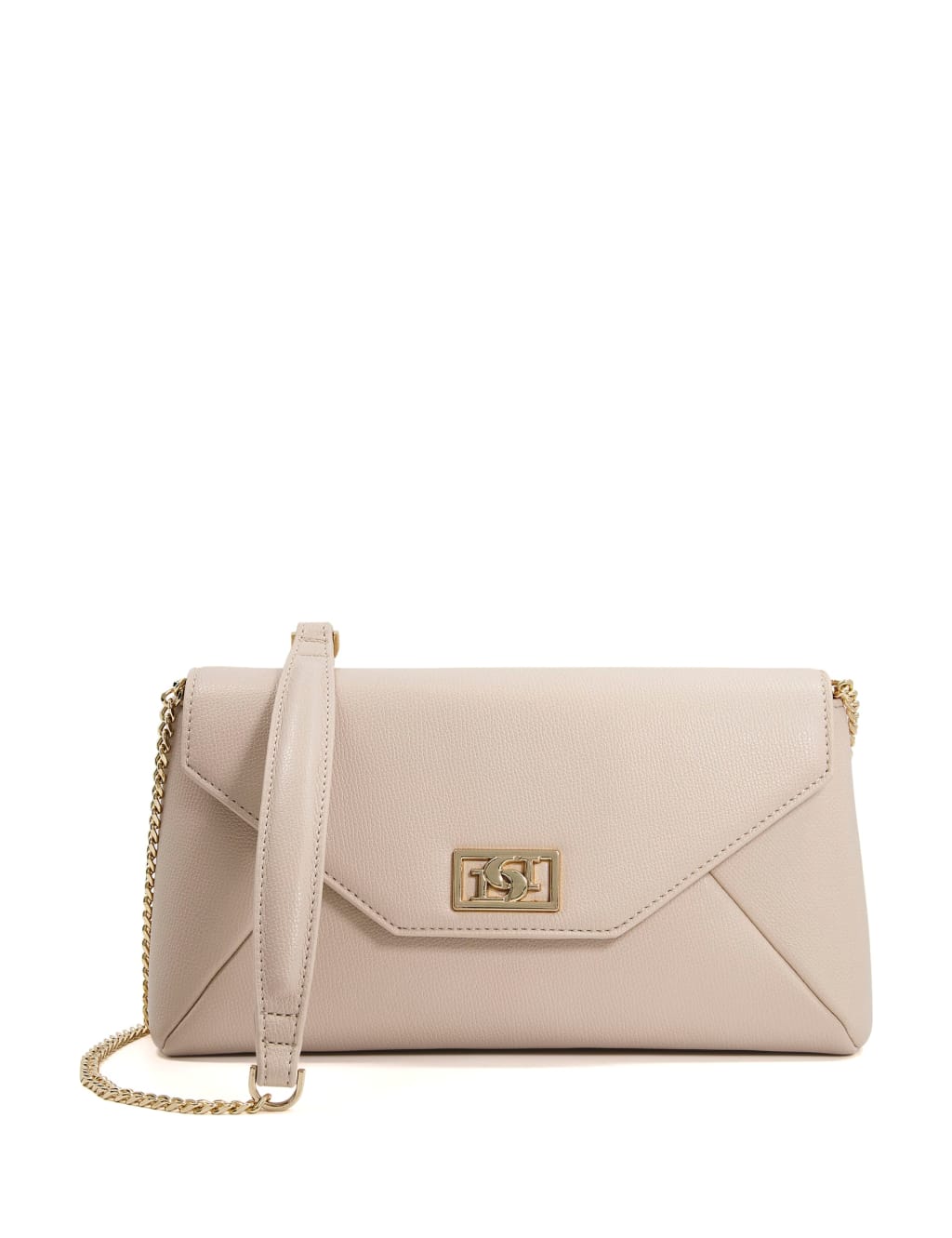 Dune London Chain Strap Clutch Bag Ecru