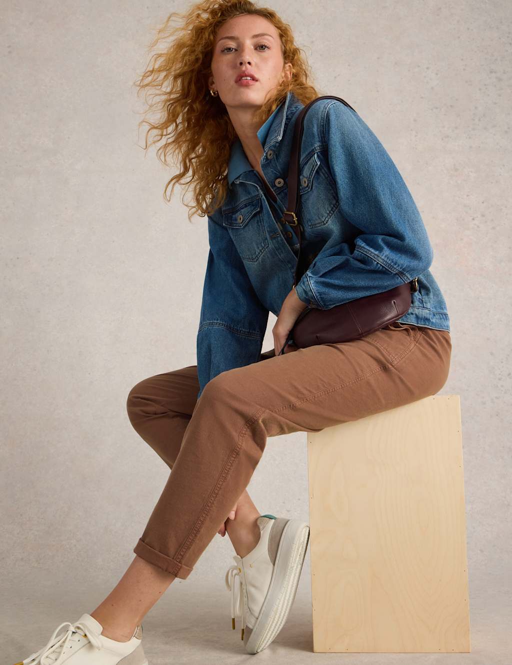 Cotton Rich Chinos With Linen