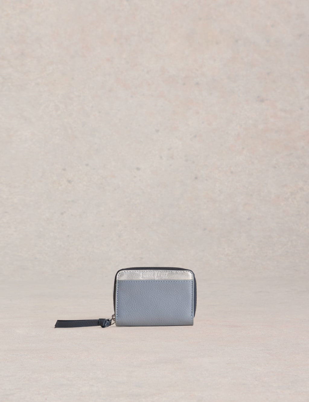 Leather Metallic Zip Around Purse