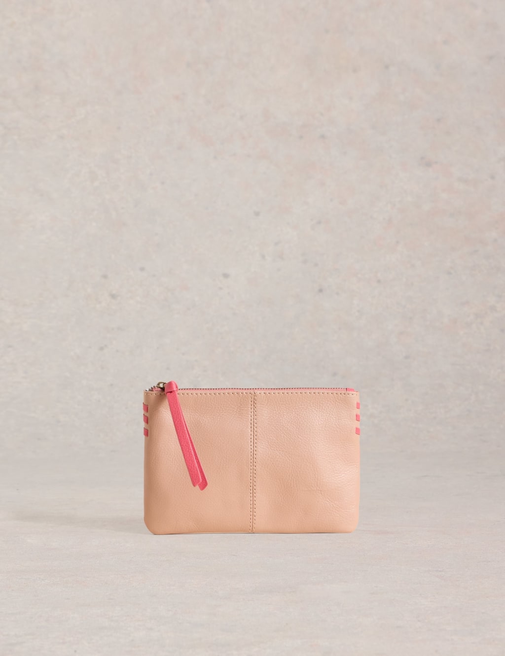 Leather Colour Block Pouch