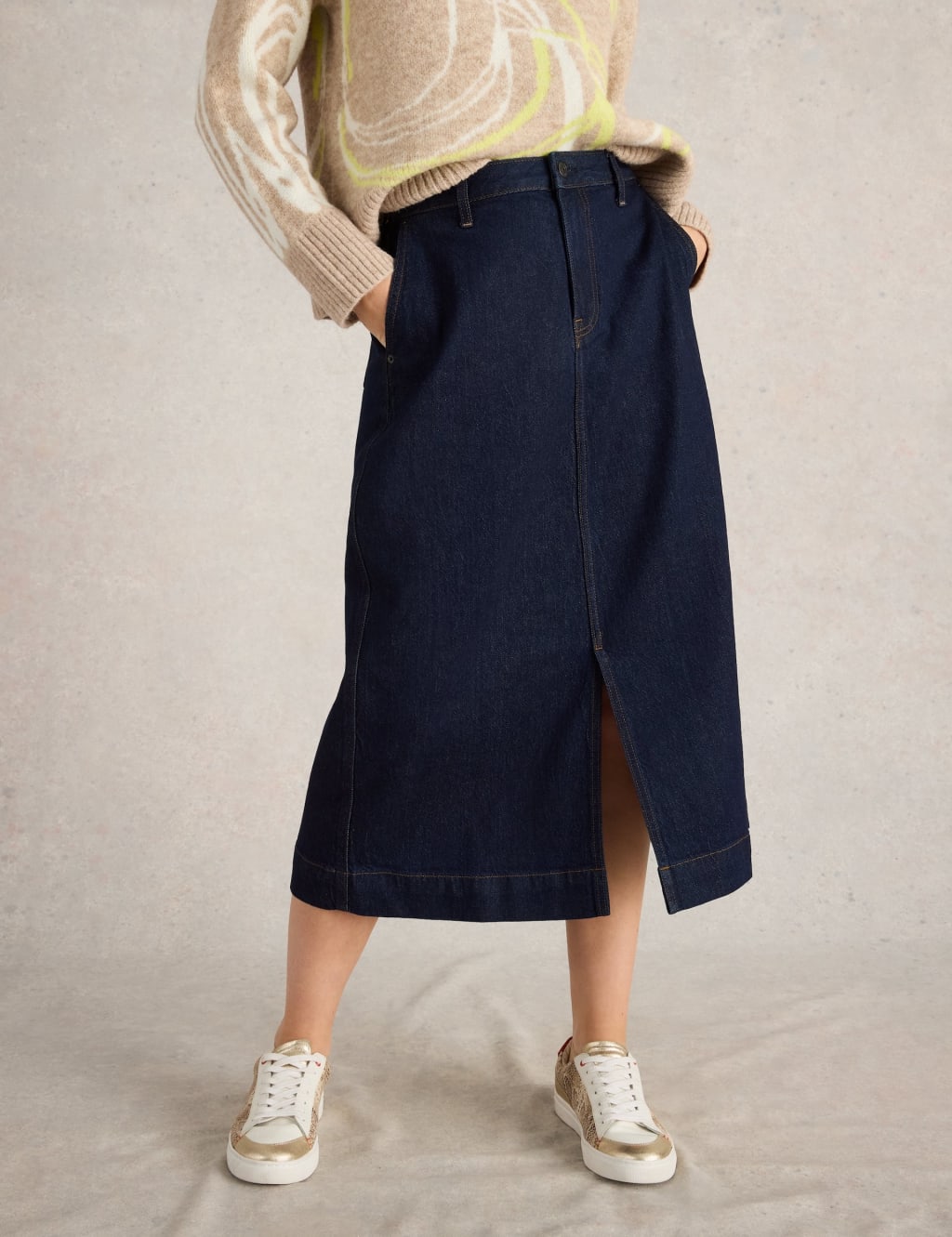 Denim Midi Skirt