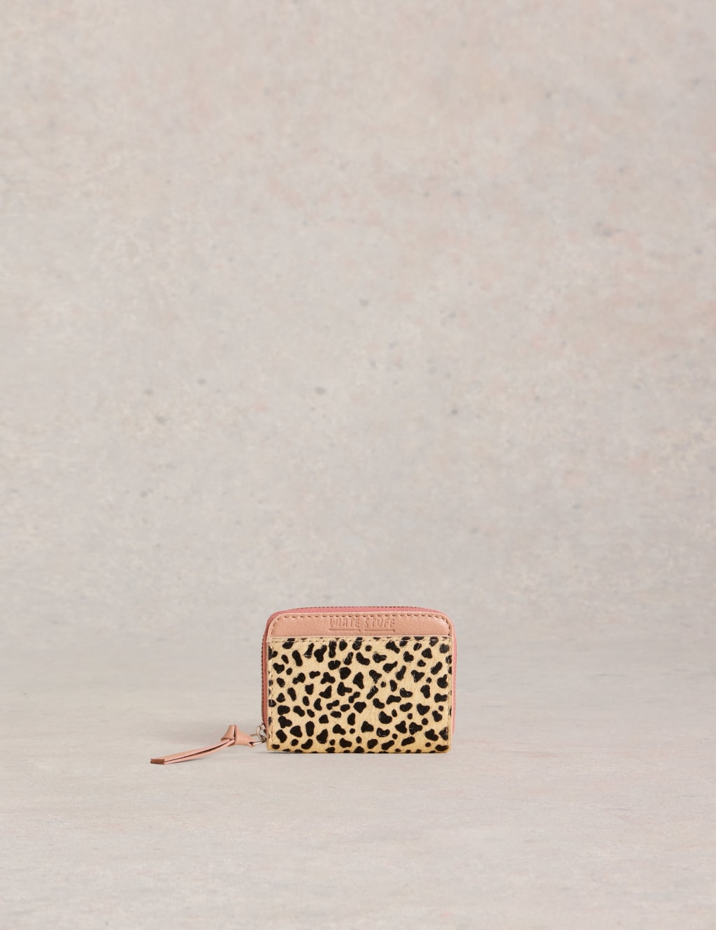 Leather Animal Print Zip Around Purse