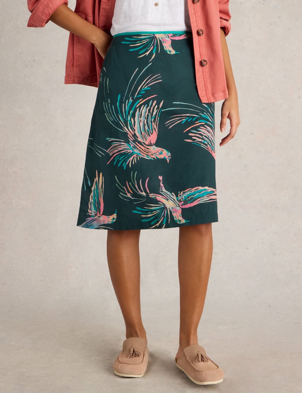 Pure Cotton Printed Reversible A-Line Skirt