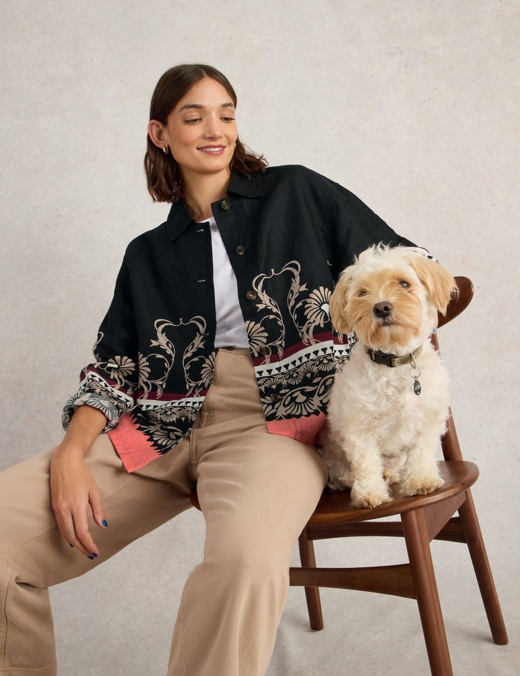 Pure Linen Printed Lightweight Jacket