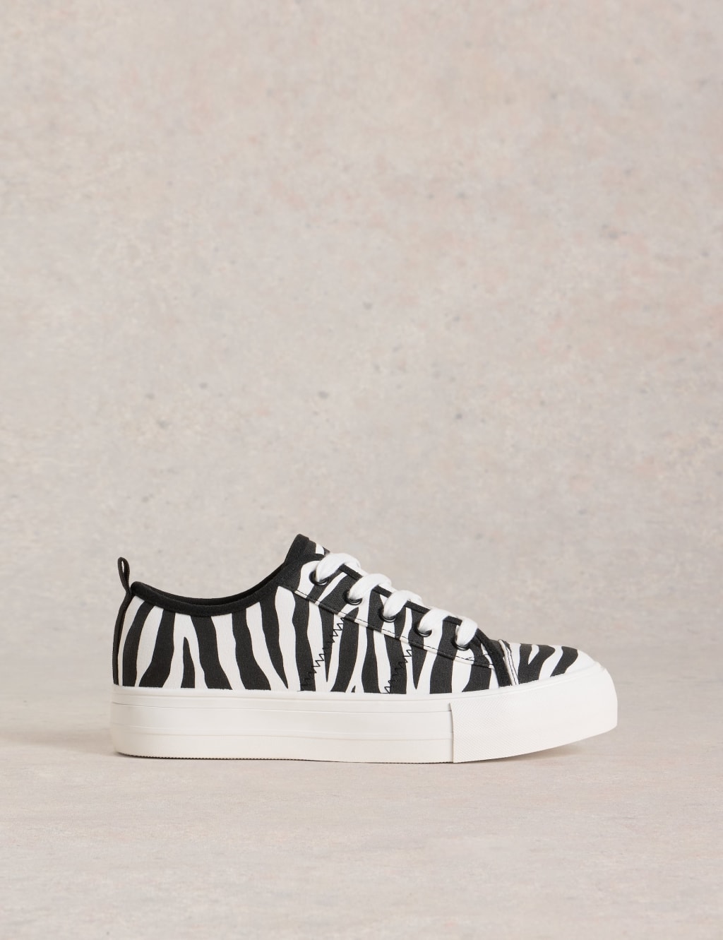 Canvas Animal Print Platform Trainers