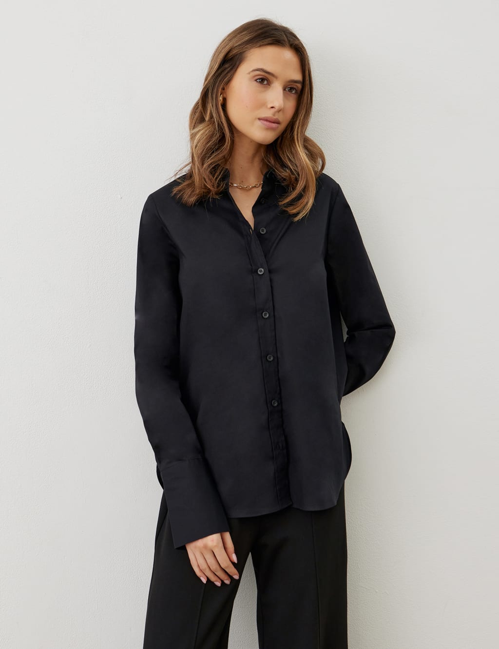 Pure Cotton Collared Shirt