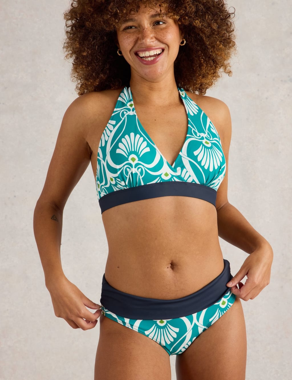 Floral Roll Top Bikini Bottoms