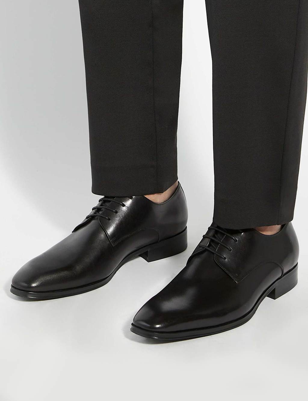Dune London Men's Leather Oxford Shoes - 8 - Black - Available at M&S