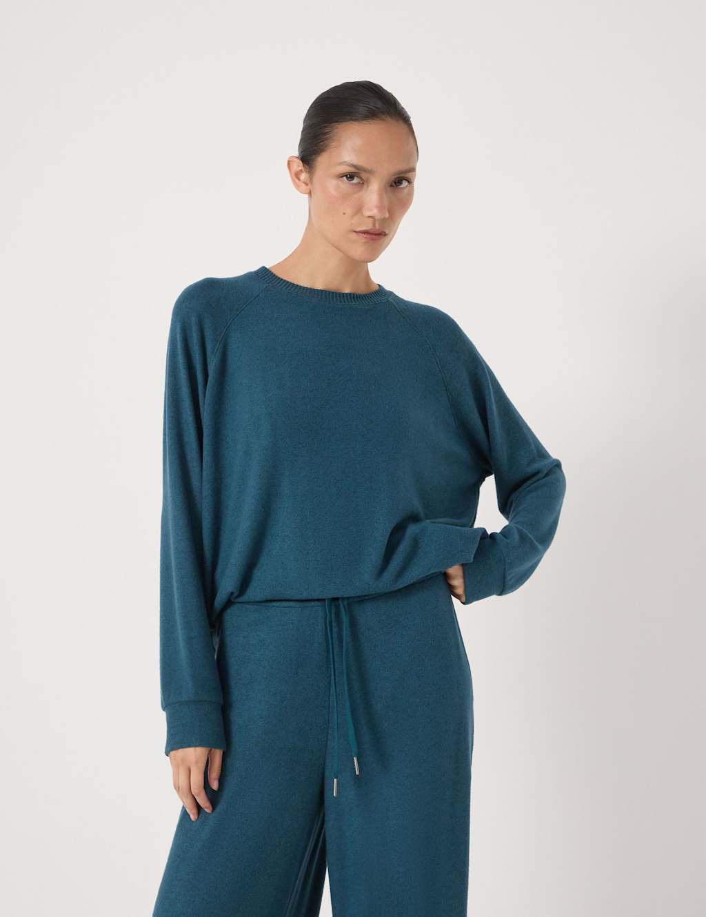 HUSH Crew Neck Soft Touch Top Teal Green