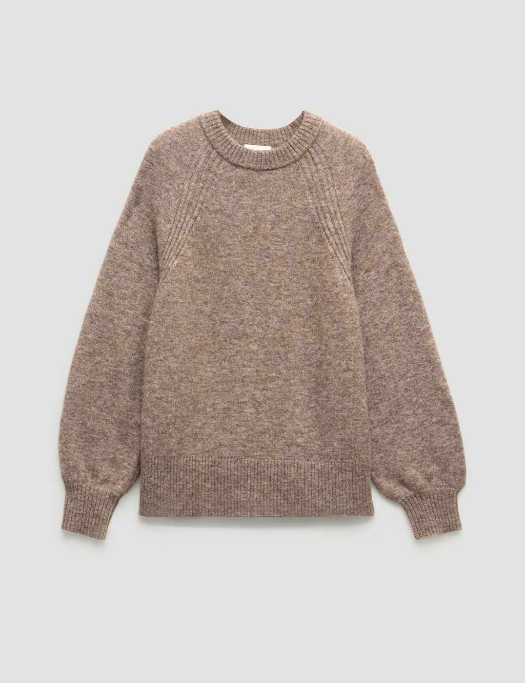 HUSH Alpaca Wool Blend Relaxed Jumper Brown