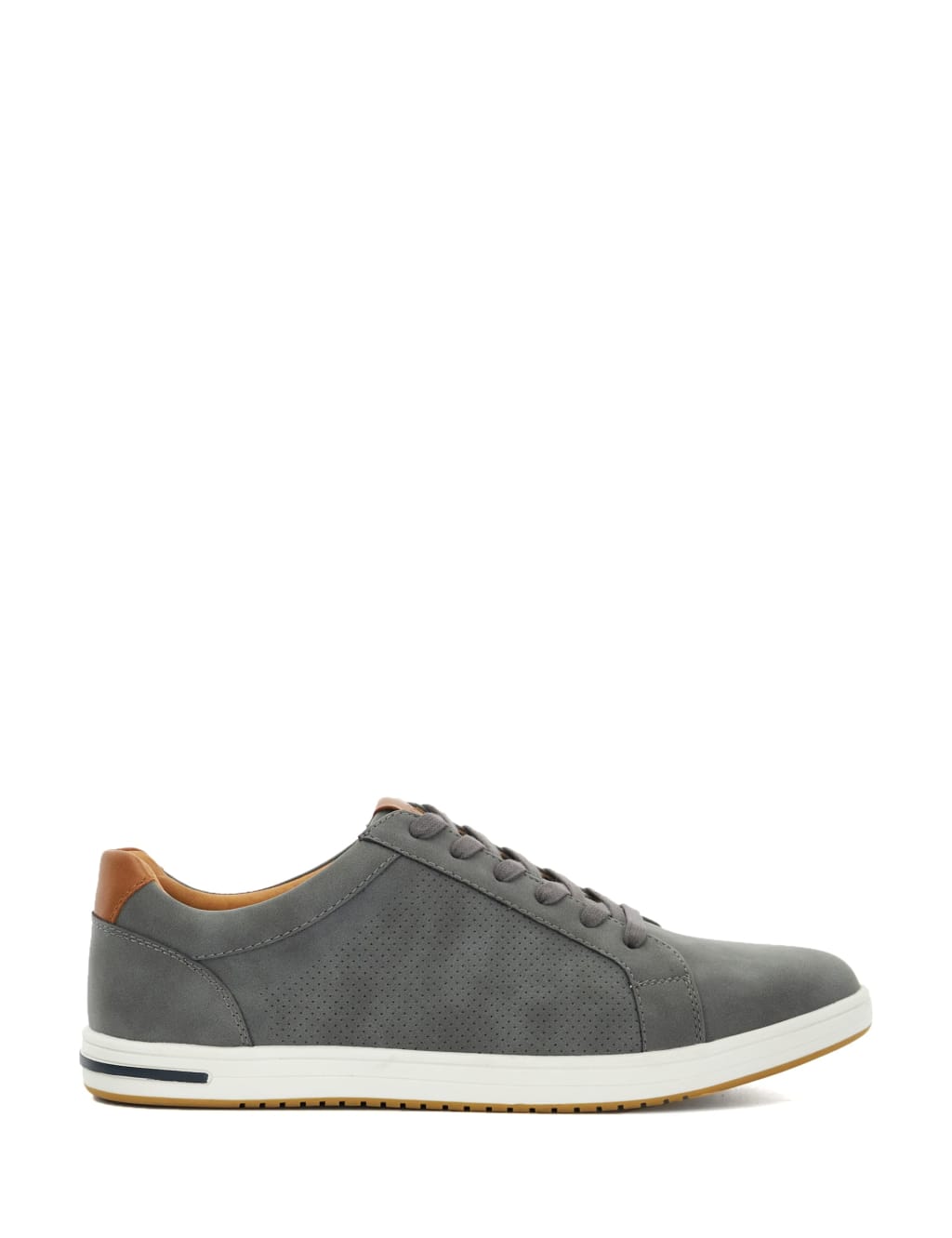Dune London Men's Faux Suede Lace Up Trainers - 8 - Grey, Grey