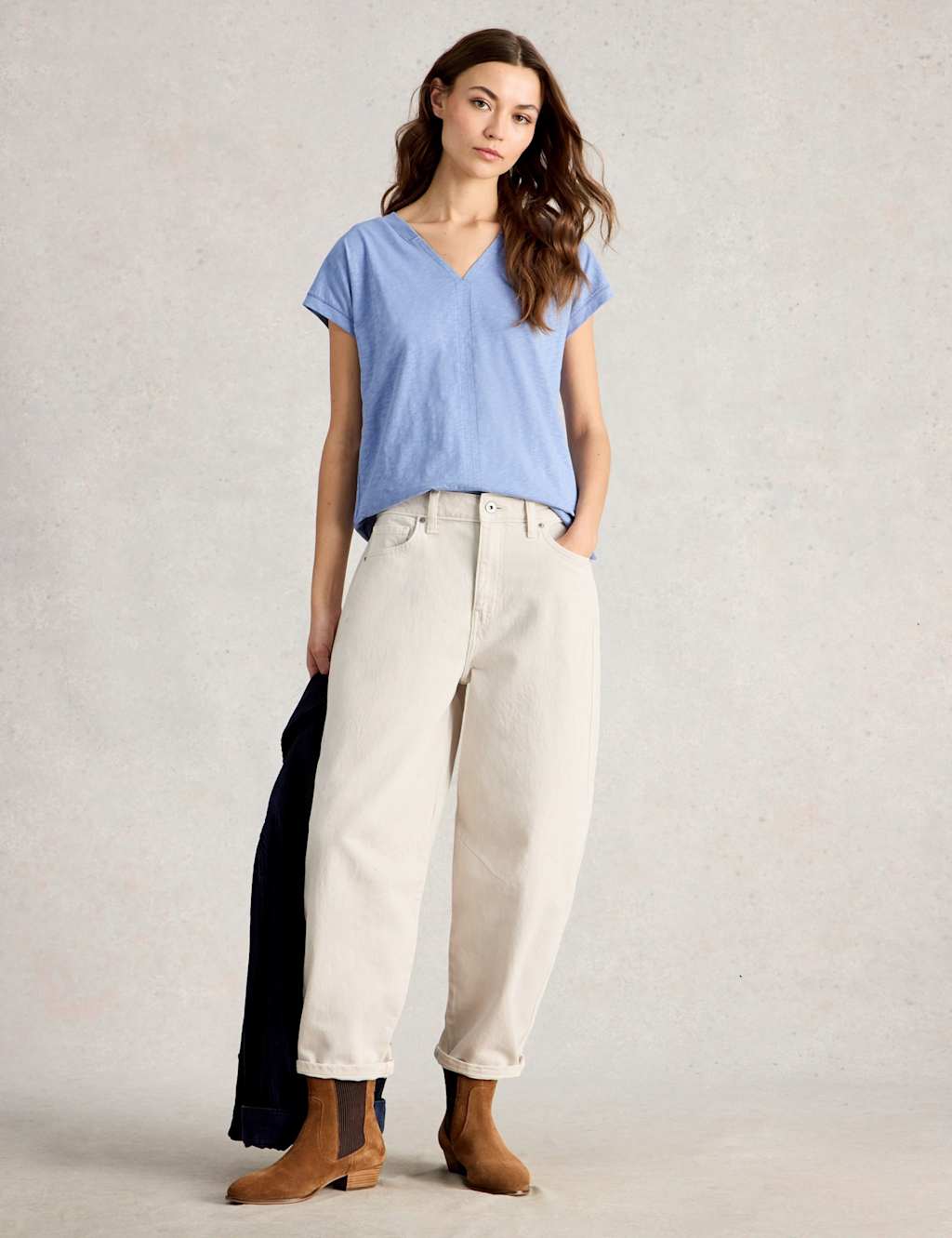 White Stuff Women's Pure Cotton T-Shirt - 16 - Blue - Available at M&S