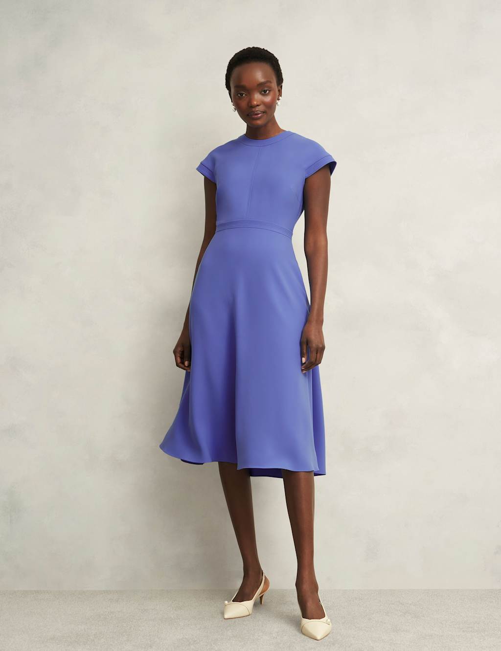 Round Neck Knee Length Skater Dress