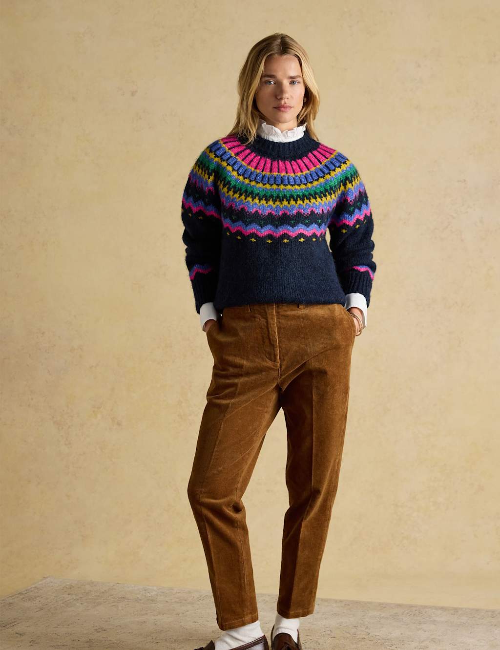 Joules Fair Isle Jumper with Wool Multi
