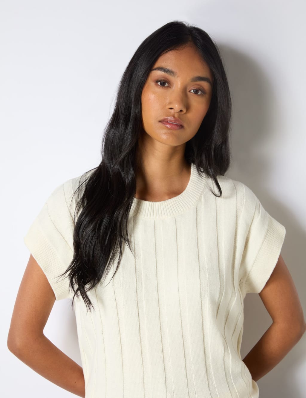 Cotton Rich Ribbed Relaxed Vest Top