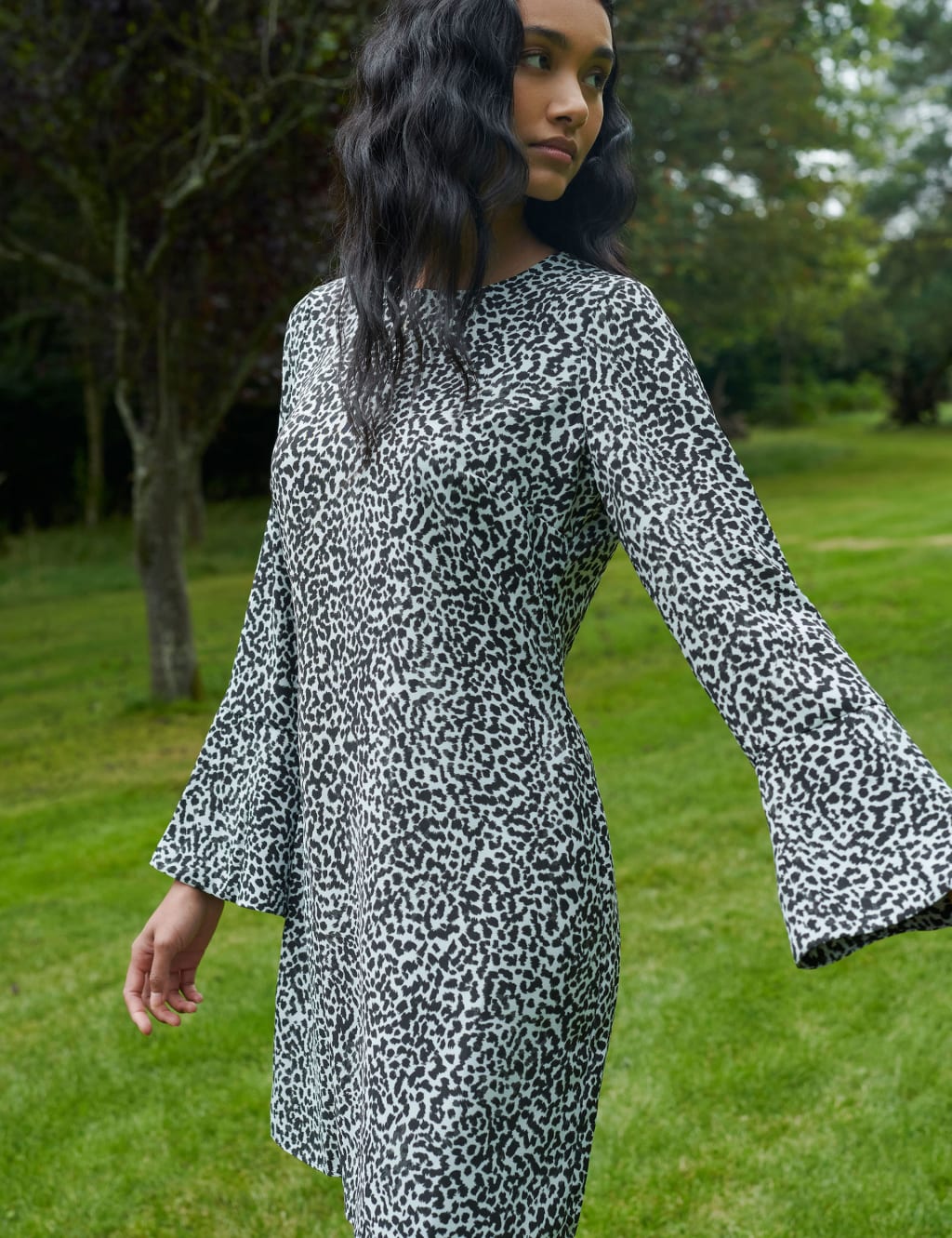 White leopard print dress cheap