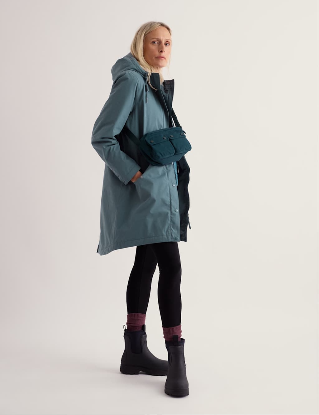 Seasalt Cornwall Women's Cotton Rich Hooded Raincoat - 12 - Grey - Available at M&S