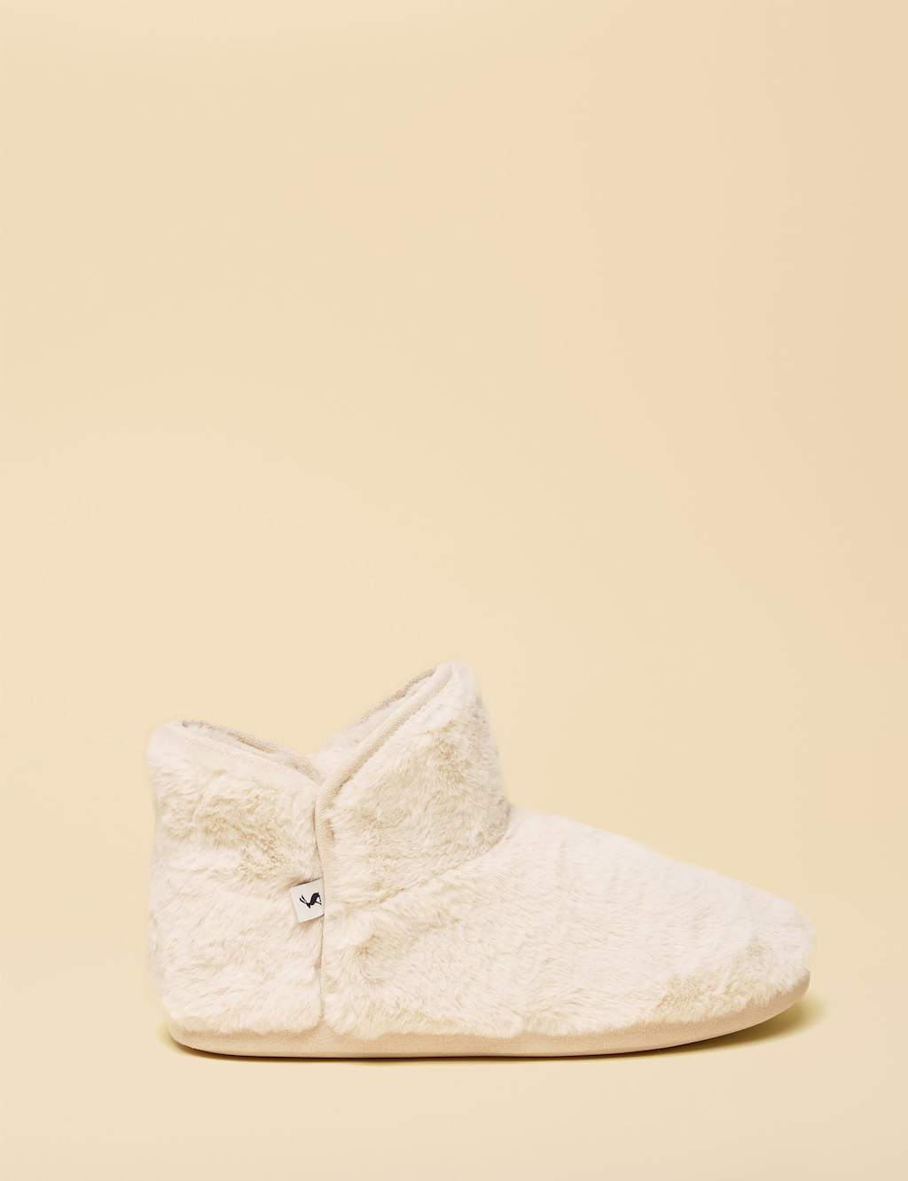Joules Faux Fur Mule Slipper Boots Cream