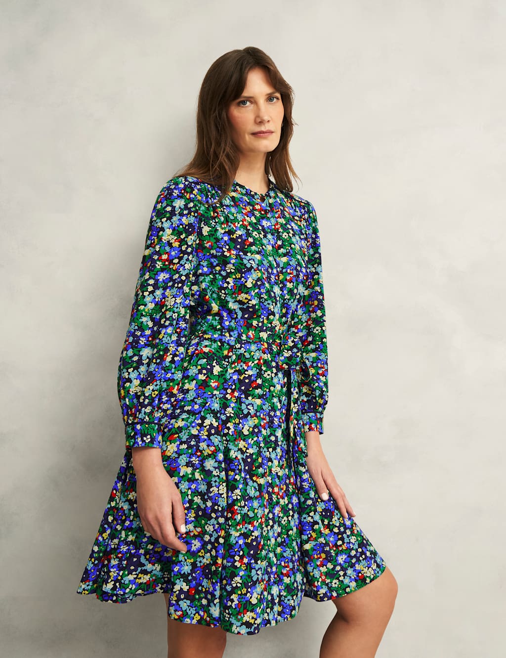 Floral Blouson Sleeve Mini Skater Dress