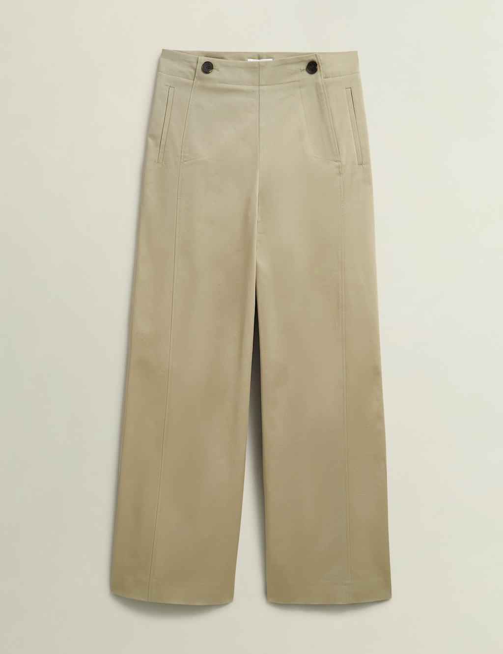 Kimmi Cotton Rich Wide Leg Cropped Trousers