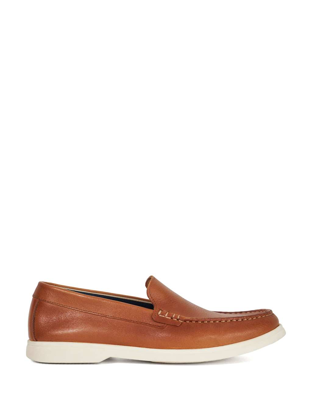 Leather Contrast Sole Loafers