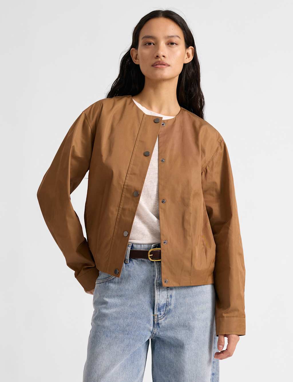 Albaray Women's Cotton Blend Lightweight Jacket - 8 - Tan - Available at M&S