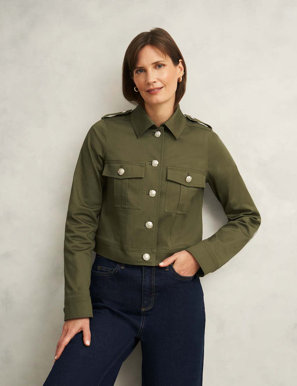 Cotton Rich Collarless Jacket