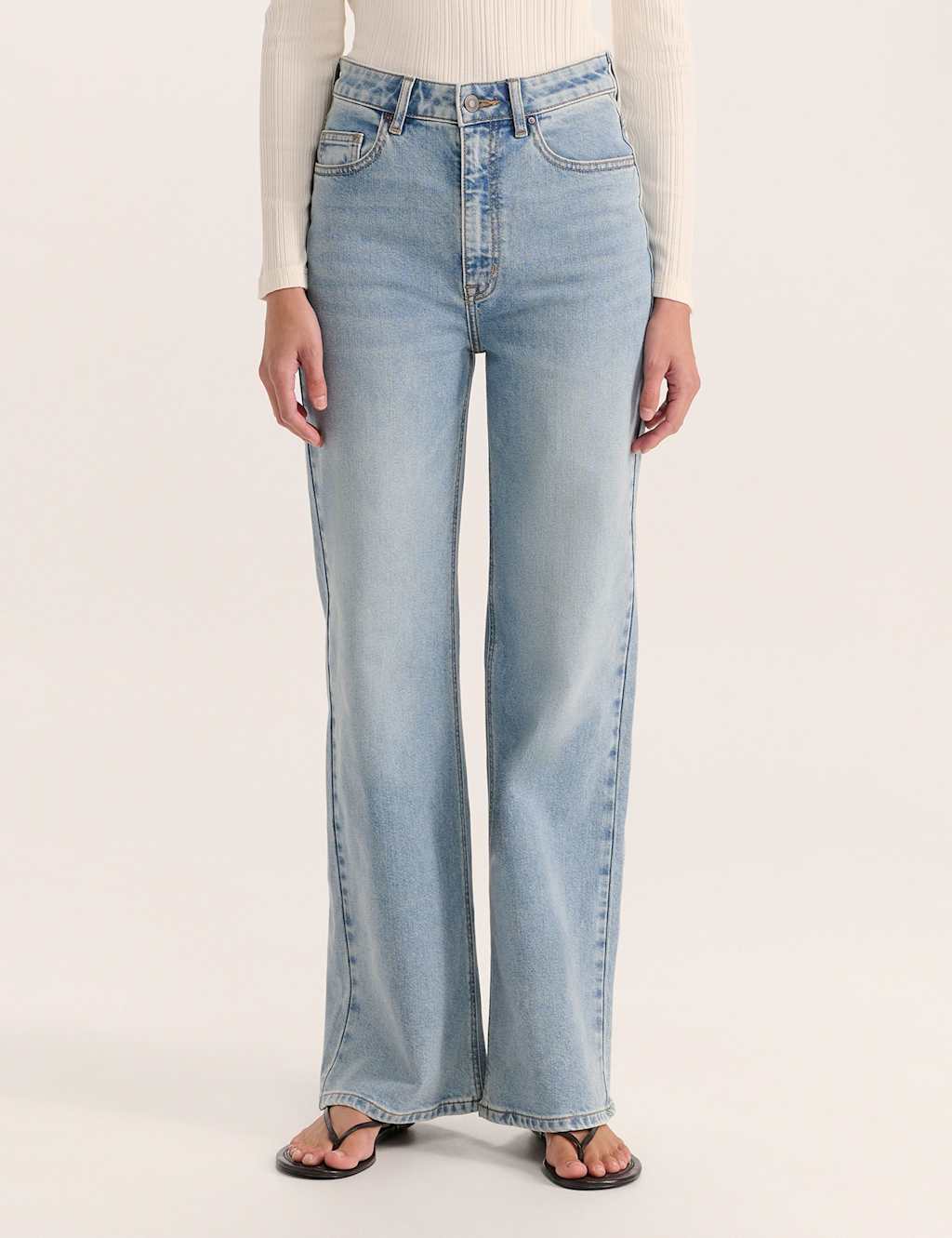 SABA High Waisted Wide Leg Jeans Blue Denim