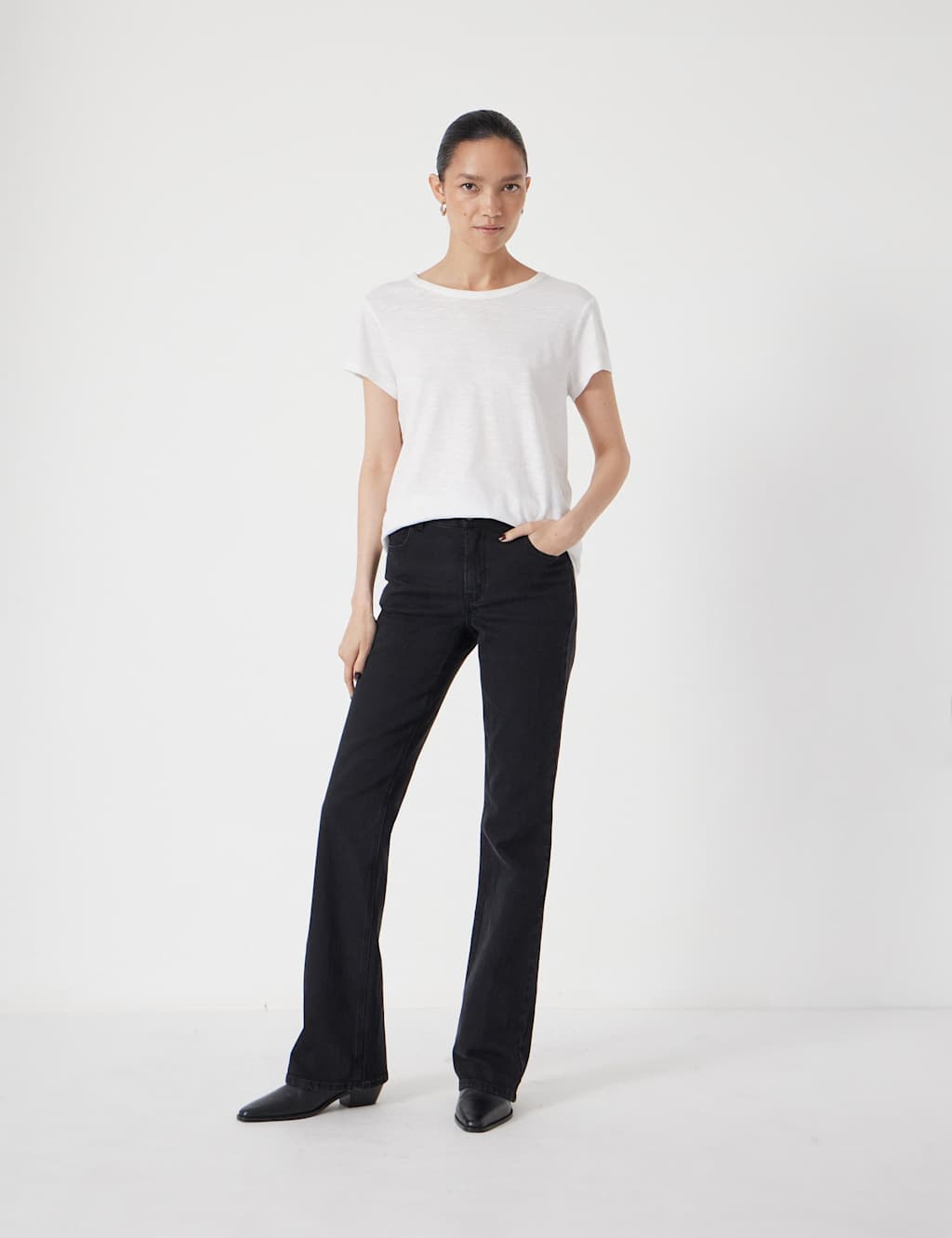 HUSH Mid Rise Bootcut Jeans Black