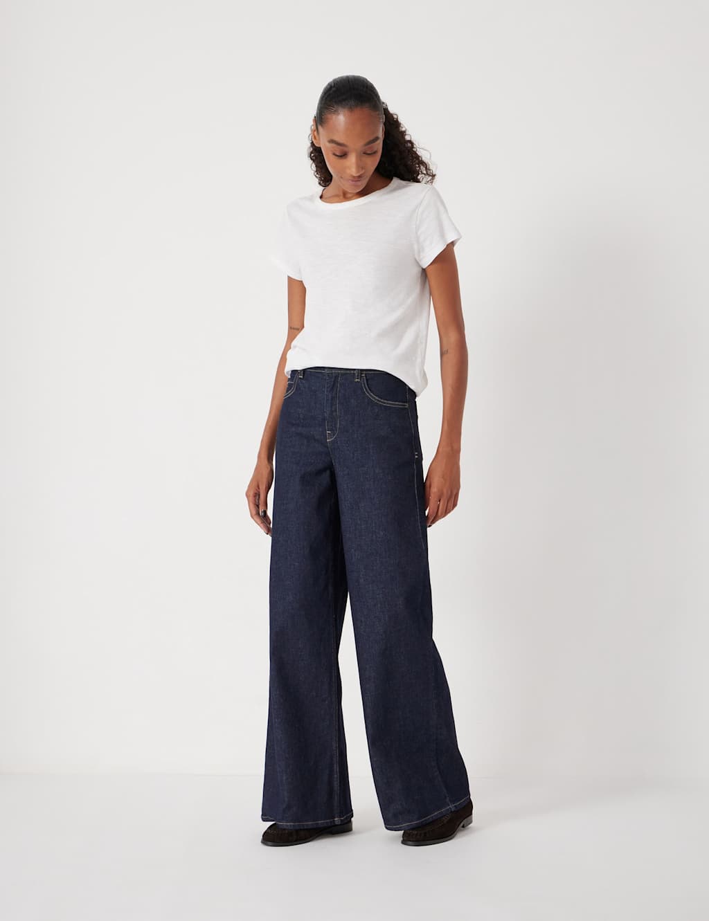 HUSH Wide Leg Jeans Blue Denim