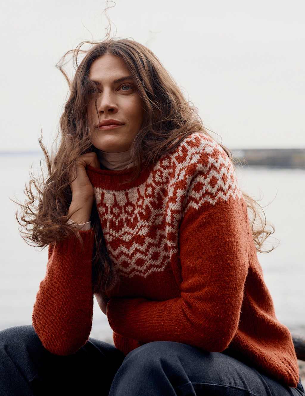 Seasalt Cornwall Women's Wool Rich Port Kinnis Jumper - 14 - Red Mix, Red Mix