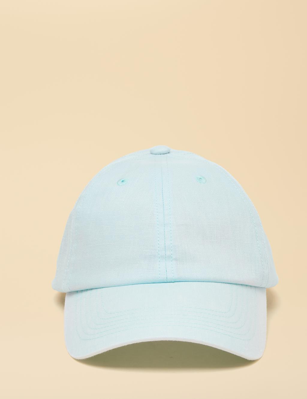 Joules Women's Pure Linen Baseball Cap - Blue - Available at M&S