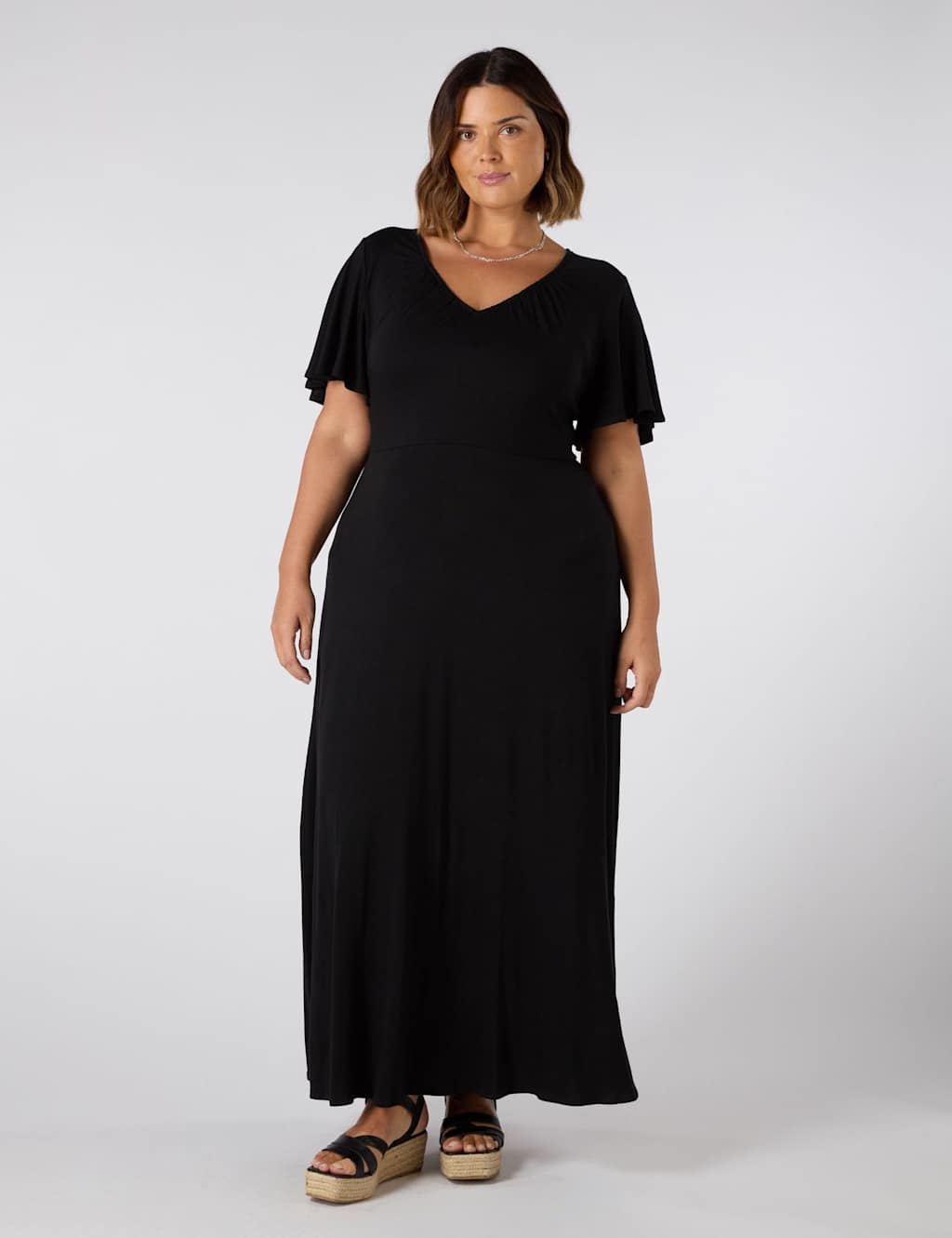 Jersey V-Neck Maxi Tea Dress