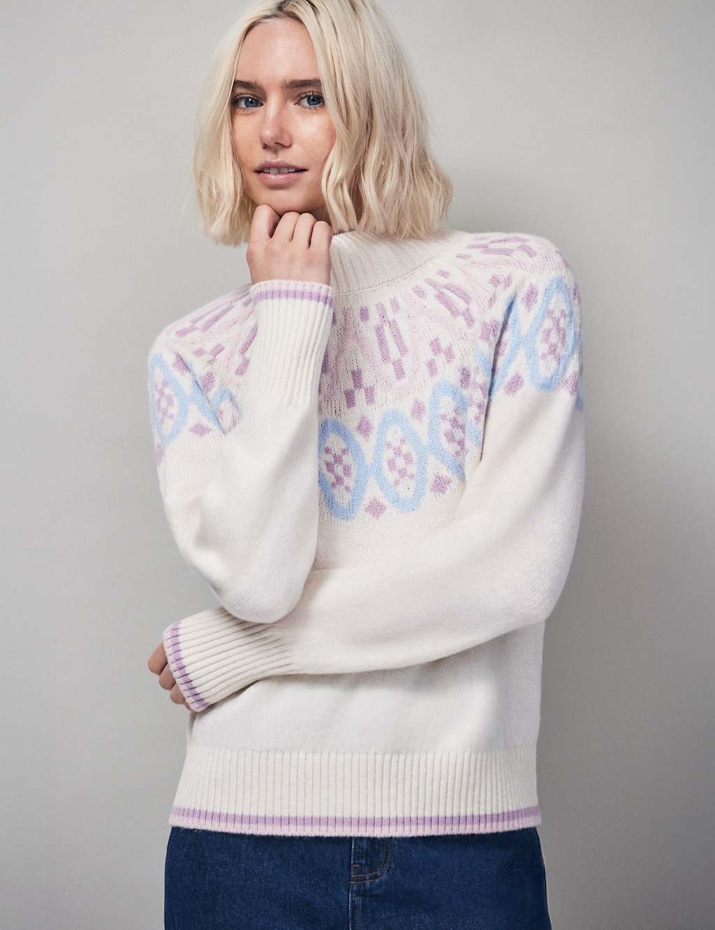 RO&ZO Fair Isle Jumper Ivory Mix