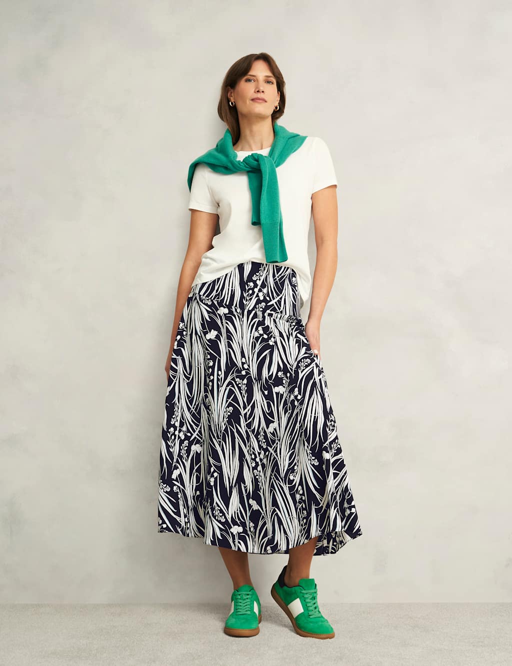 Noemi Floral Midi A-Line Skirt