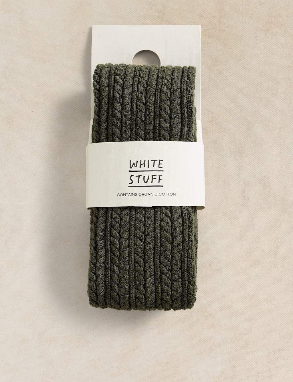 White Stuff Women's Cotton Rich Textured Tights - Medium - Green - Available at M&S