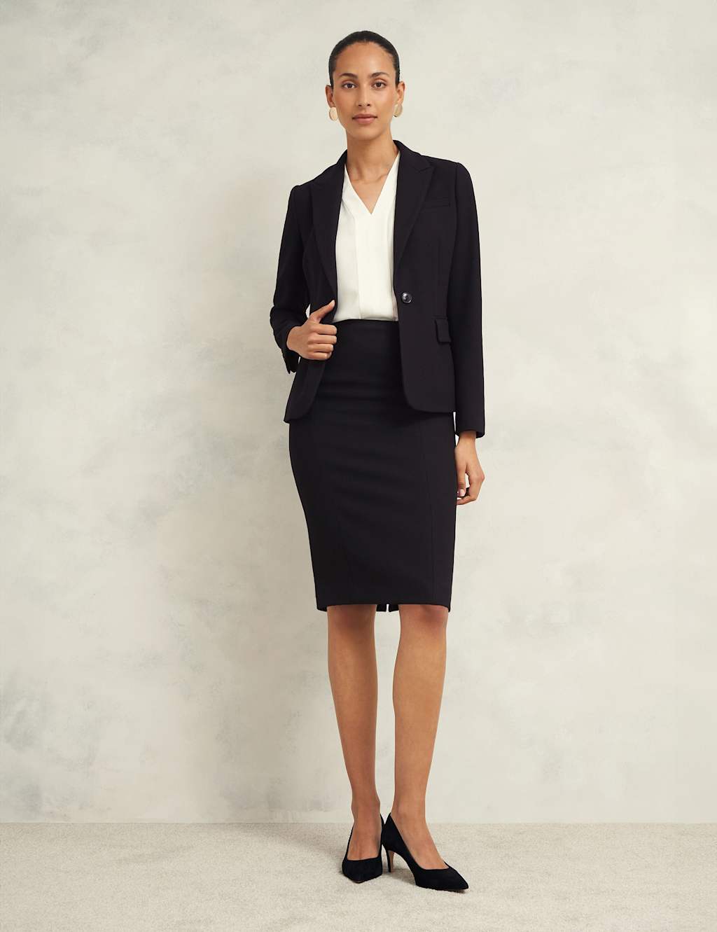 Split Back Knee Length Pencil Skirt