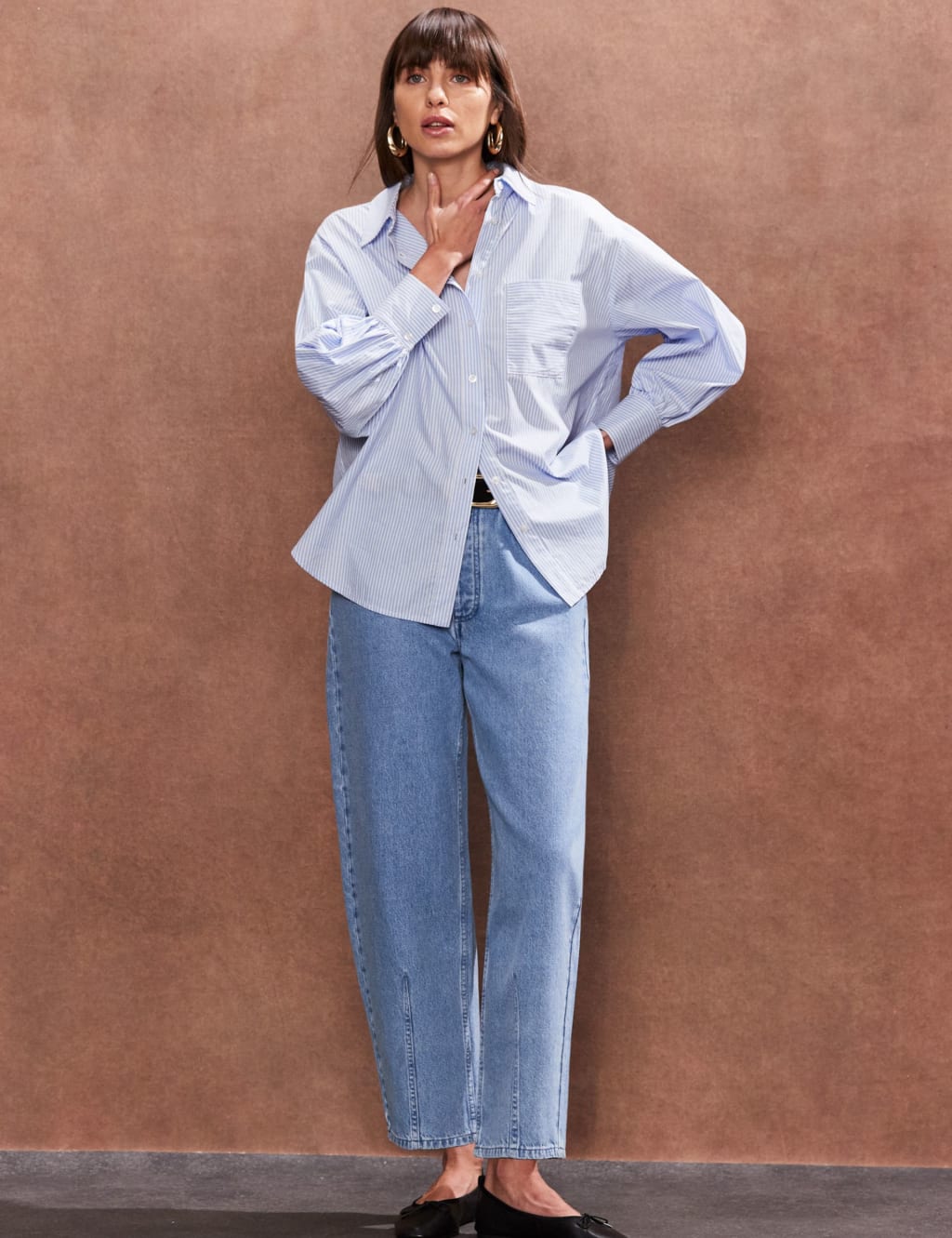 Pure Cotton Striped Relaxed Shirt