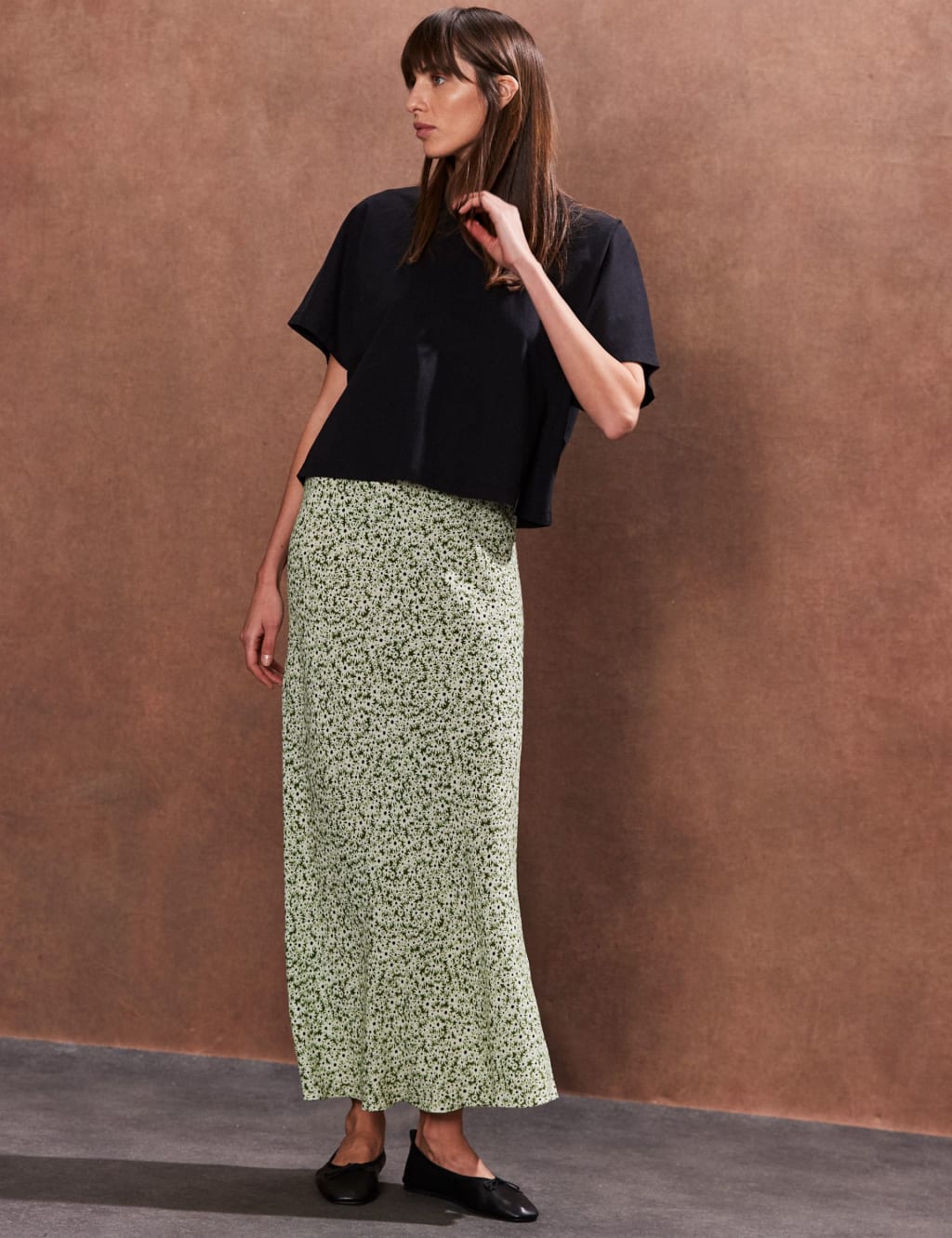 Floral Midaxi Slip Skirt